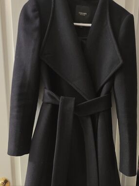 Ever New Black Belted Wrap Coat